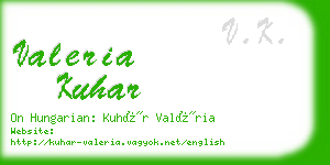 valeria kuhar business card